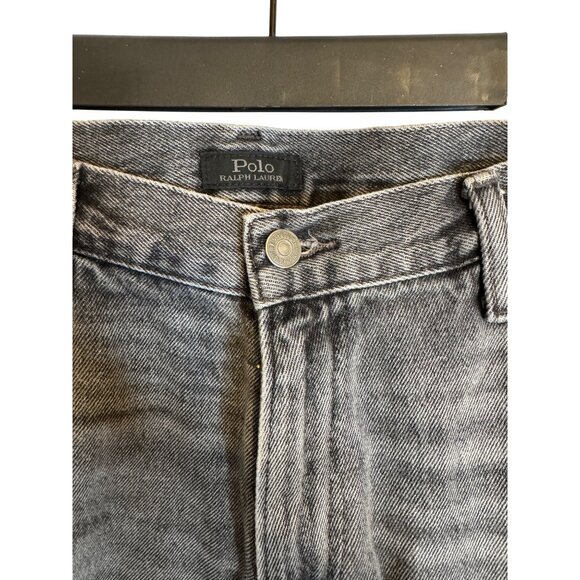 Polo 38x30 Ralph Lauren Mens Gray Distressed Denim Jeans - Picture 4 of 14